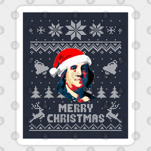 Benjamin Franklin Merry Christmas Sticker by Nerd_art